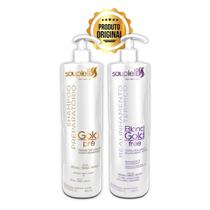 Progressiva Blond Gold Free Souple Liss + Shampoo Anti Resíduos 2x1000ml