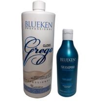 Progressiva para cabelo Grego 1Litro+ Shampoo antiresiduo 500ml