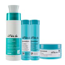 Progressiva Protein Smoothing 500ml + Kit Biorestore Trio - Tratamento Capilar Completo