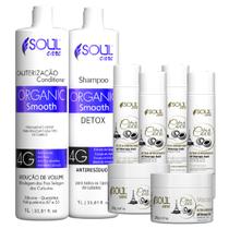 Progressiva Sem Formol Cauterização Selagem Organica 100% kit Soul Care Profissional 8 produtos