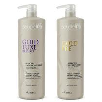 Progressiva Soupleliss Gold Liss Blond + Shampoo Anti Resíduos 2x1000ml Progressiva Soupleliss Gold Liss Blond + Shampoo Anti Resíduos 2x1000ml
