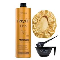 Progressiva Trivitt No Frizz + Cumbuca & Pincel + Touca De Cetim - Itallian Hairtech
