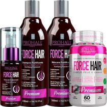 Prohall Force Hair - Kit Fortificante Crescimento Acelerado Completo (4 Produtos)