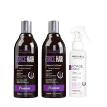 Prohall Kit Force Hair Shampoo 500ml + Máscara 500ml + Spray Tônico de Fortalecimento 120ml Prohall Kit Force Hair Shampoo 500ml + Máscara 500ml + Spray Tônico de Fortalecimento 120ml