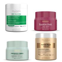 Prohall kit máscara extreme + máscara biomask + máscara equalize + máscara proboo 500g