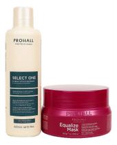 Prohall kit máscara neutralizadora de ph equalize mask 300g + progressiva select one 300ml