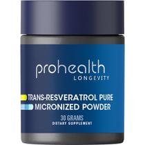 ProHealth Longevity Micronized Trans Resveratrol Powder 30 Gramas - 98% Grau Farmacêutico Puro, 1000 mg por Colher, Absorção Superior e Biodisponibilidade