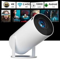 Projetor 1080P Bivolt Branco Portátil Suporta 4K Wifi