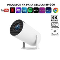 Projetor 4K HD 150 Polegadas Celular, Tv B0x, Xbox, PS, Pc, Wifi e Bluetooth HY300 Magcubic 110/220 Cor:branco Projetor 4K HD 150 Polegadas Celular, Tv B0x, Xbox, PS, Pc, Wifi e Bluetooth HY300 Magcubic 110/220 Cor:branco
