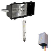 Projetor aluminio com reator e lampada metalica philips 1000w e40