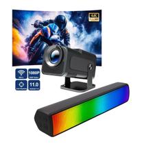 Projetor Android 4k HY320 Cinema com Caixa de Som Bluetooth Soundbar Portátil Smart Wifi Projetor Android 4k HY320 Cinema com Caixa de Som Bluetooth Soundbar Portátil Smart Wifi