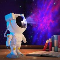 Projetor Astronauta LED Estrelas e Galáxias 8 Cores