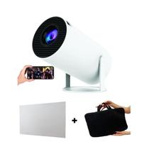 Projetor Datashow Projeção Portátil Android 11 Suporte 4K 1080p WiFi 6 Branco Telão Bolsa Professor