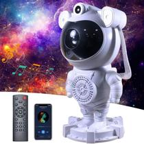 Projetor De Galáxia C/ Controle E Caixa De Som Estrela Astronauta Luminária Nebulosas Constelações Luz Quarto Céu
