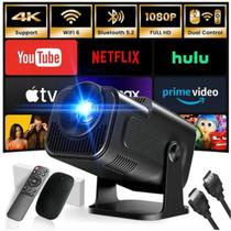 Projetor De Imagem HY320 4K WiFi Bluetooth Com Espelhamento Ideal Para Filmes Games Cinema 110 220V Projetor De Imagem HY320 4K WiFi Bluetooth Com Espelhamento Ideal Para Filmes Games Cinema 110 220V