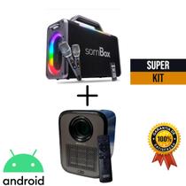 Projetor de Imagens Multimídia - Sistema Operacional Android 9.0 + Caixa De Som Potente 200W RMS Bluetooth