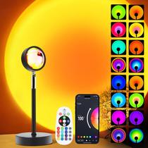Projetor de lâmpada LED Comfamoli Sunset 21 cores com aplicativo e controle remoto Projetor de lâmpada LED Comfamoli Sunset 21 cores com aplicativo e controle remoto