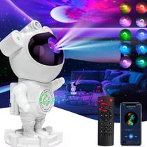 Projetor De Luz Noturna Galaxia Nebulosa Com Caixa de Som Bluetooth Astronauta Com Controle Luz Quarto - Eu Lu Store