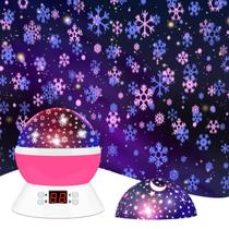 Projetor de Luz Noturna MOKOQI Snowflake com Temporizador - Ideal para Quarto Infantil