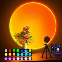 Projetor de Luz Noturna Tsrarey Sunset Lamp - Multicolorido, com Botão, App e Rotação 360°