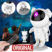Projetor de Luzes Noturna Astronauta Led Luminária Universo Quarto Infantil Decoração Galáxia Estrelas Nebulosa Controle