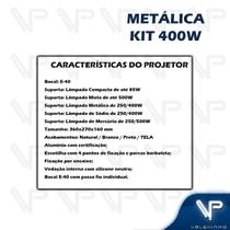 Projetor em aluminio para lampada metalica 250w/400w e40