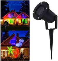 Projetor Externo Natal LED Holografico Natalino Espeto Neve Jardim Bivolt Flocos Festas Canhao de Luz - BR