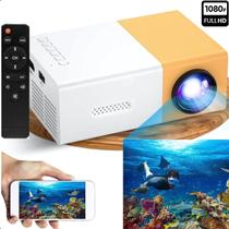 Projetor Filme Mini Hd Lcd Datashow Full Hd Portátil Tv Amarelo Yg300 400 Lumens