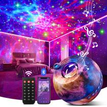 Projetor Galáxia para Quarto, Luz Noturna Projetor Galáxia, Projetor de Luz Galáxia com 15 Cores, Projetor de Estrelas para Quarto, Controle Remoto, Máquina de Ruído Branco com 15 Sons, Teto