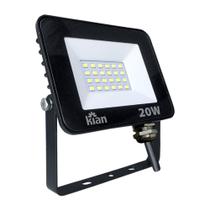 Projetor holofote led 20w 3,000k preto kian