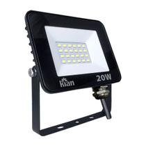 Projetor holofote led 20w 6,500k preto kian