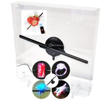 Projetor Holográfico 3D com Tela LED Fan e Suporte para Vídeos e Imagens CYL1201