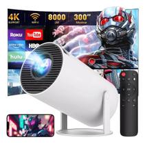 Projetor HY300 Portátil Smart 4K Ultra HD Wifi Bluetooth Alto Falante Embutido Cinema