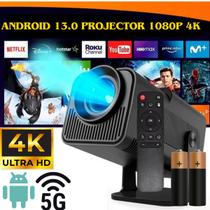 Projetor HY320 com Netflix e Bluetooth 5.0 Funciona com som externo ou fone