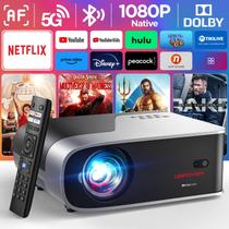 Projetor inteligente DBPOWER Netflix 1080p 500 ANSI WiFi 5G