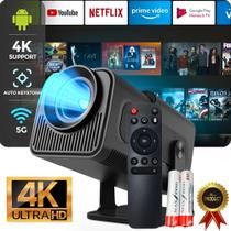 Projetor Inteligente Hy320 Normal 5G Smart 4K Wifi 6 Bluetooth 5.0 Android 11 Lançamento 2025 - NoroTech Eletrônicos