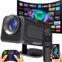 Projetor Inteligente Smart 4K Lançamento 2024 Hy320 Portátil auto ajustável, Wifi Bluetooth, 150 polegadas, Android iOs, Full HD Smart Projetor - Magic