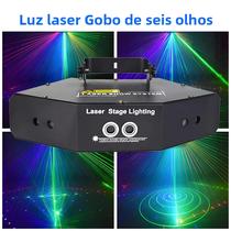Projetor Laser Rgb Dj Discoteca Luz De Palco Dmx Padrões Ativados Por Som Efeitos Sistema De Festa