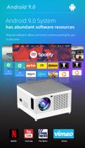 Projetor LCD Full HD 1920X1080p 4000 Lumens 5G WiFi Bluetooth Espelhamento IOS Android TV Laptop PC