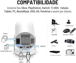 Projetor Led 4K Android 11.0 Portátil HD Bluetooth HDMI WIFI Bivolt - SmartProjetor original