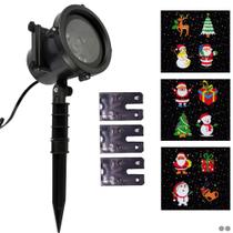 Projetor LED Natal Multi Cores 3 Slides 12 Imagens CBRN15412