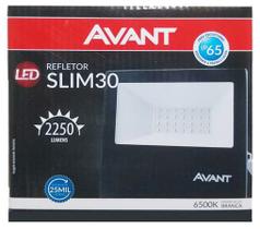 Projetor Led Refletor Slim 30W Branco Frio Biv 6500k Avant