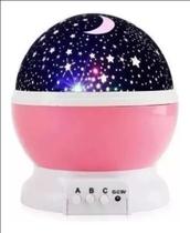Projetor Luminária Abajur Estrelas Galaxy 360º Rosa