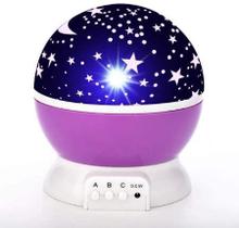 Projetor Luminária Abajur Estrelas Galaxy 360º Roxo