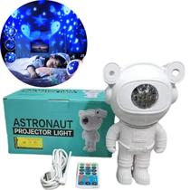 Projetor Luz Astronauta Galáxia Som Controle Bluetooth