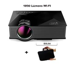 Projetor Mini Unic Mini Projetor UC68 1800lm Preto 100V240V Bolsa Professor