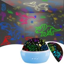 Projetor Night Light Dinosaur para crianças com rotação de 360 e 9 cores
