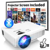 Projetor PANSEBA Full HD 1080P com Bluetooth - Tela de 200 Polegadas