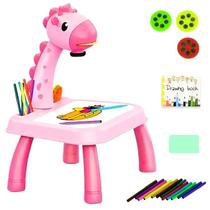Projetor para Desenhar e Pintar Mesa Infantil de Girafa Rosa Projetor para Desenhar e Pintar Mesa Infantil de Girafa Rosa