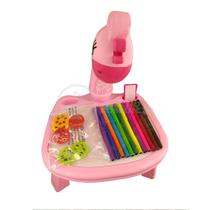 Projetor para Desenho Infantil Mesa Pintura De Projeção Magica Brinquedos Aprendizagem Girafa Rosa